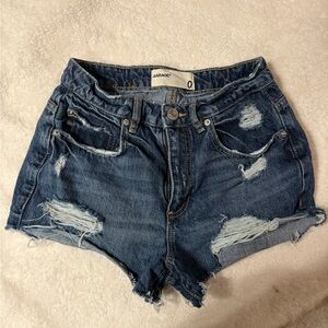 Garage festival Jean shorts distressed cutoff 0 dark wash